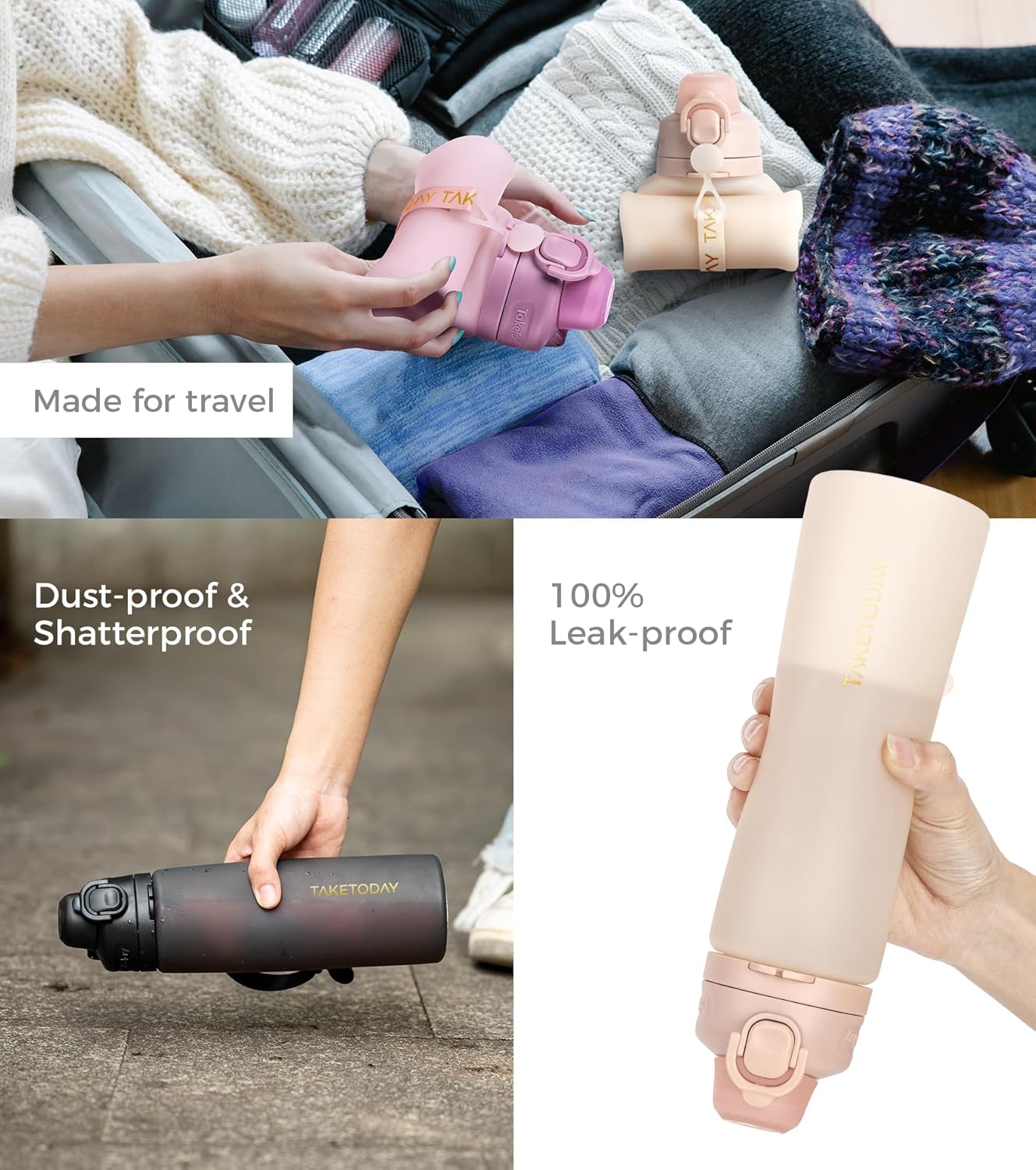 Detalle 1 de TakeToday Collapsible Water Bottle 20oz