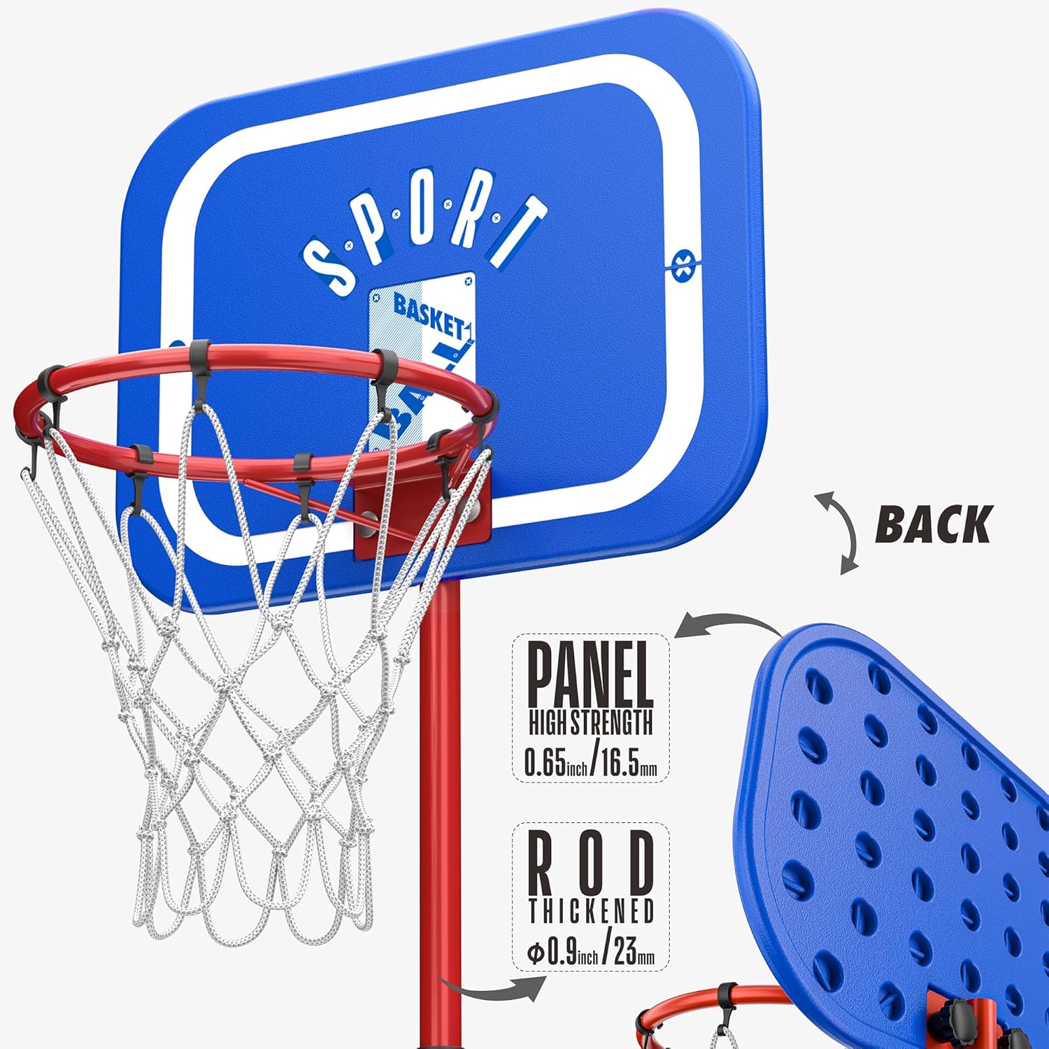 Detalle de GILIKOKO cestino basket regolabile 110-190 cm
