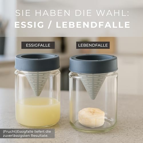 Detalle de HAVENHAUS Fruchtfliegenfalle dunkelgrau – wiederverwendbares 2er Set
