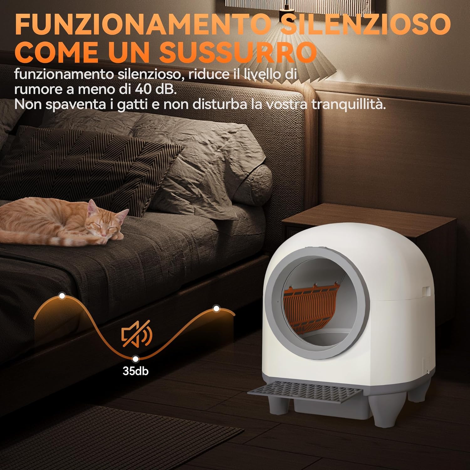 Detalle 2 de JUMMICO Lettiera Gatto Autopulente 90 L XXL – controllo via app, deodorazione e sensori