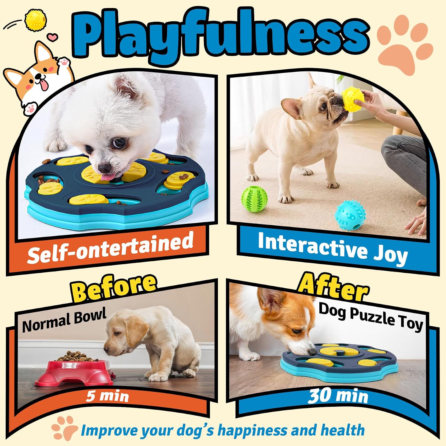 Detalle 2 de Forfon FFPT1 Dog Enrichment Toy Set with Puzzle, Lick Mats & Treat Balls