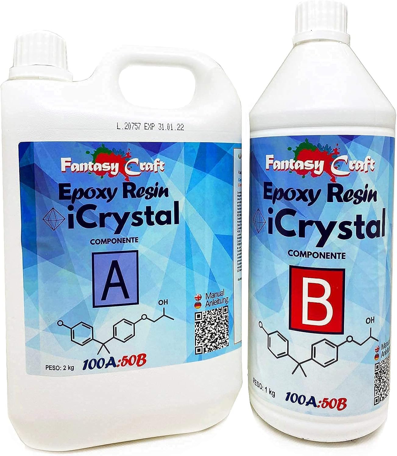 Detalle de Resin Pro Icrystal Résine époxy transparente 3 kg — pour bijoux, tables River et créations artistiques