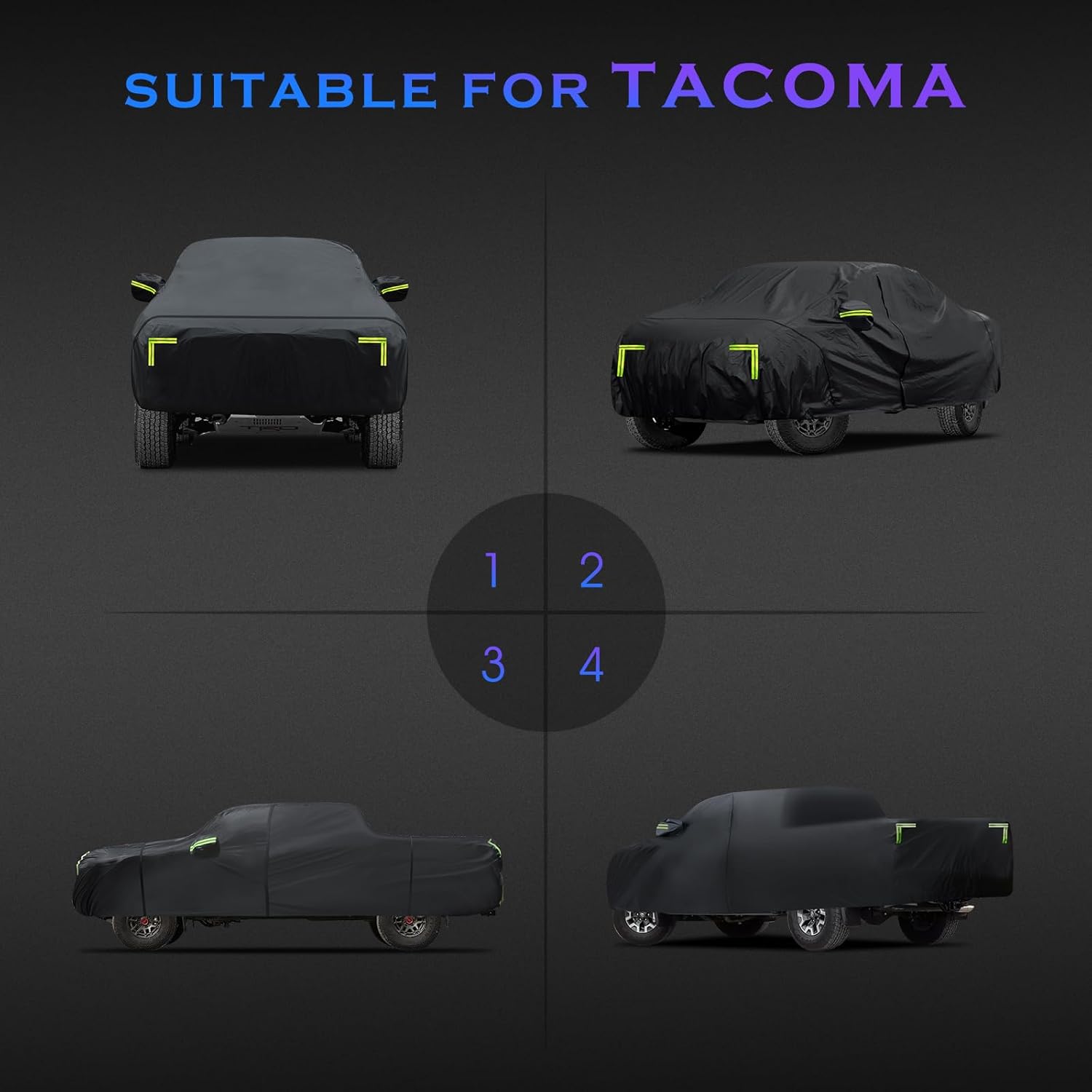 Thumbnail 5 de Car Cover Custom Fit for Toyota Tacoma 2005-2023 — 6 Layers, All-Weather Waterproof Truck Cover