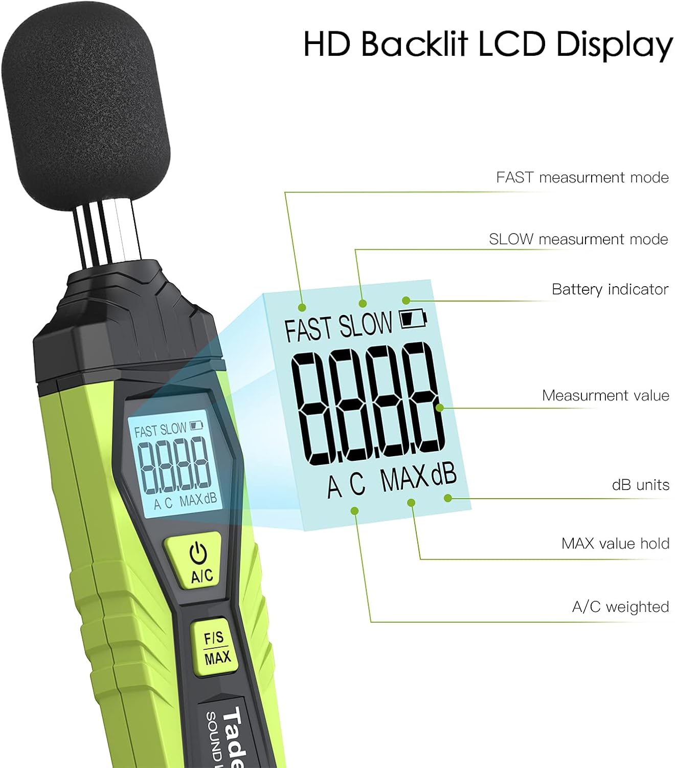 Thumbnail 2 de Tadeto Digital Sound Level Meter 30–130 dB