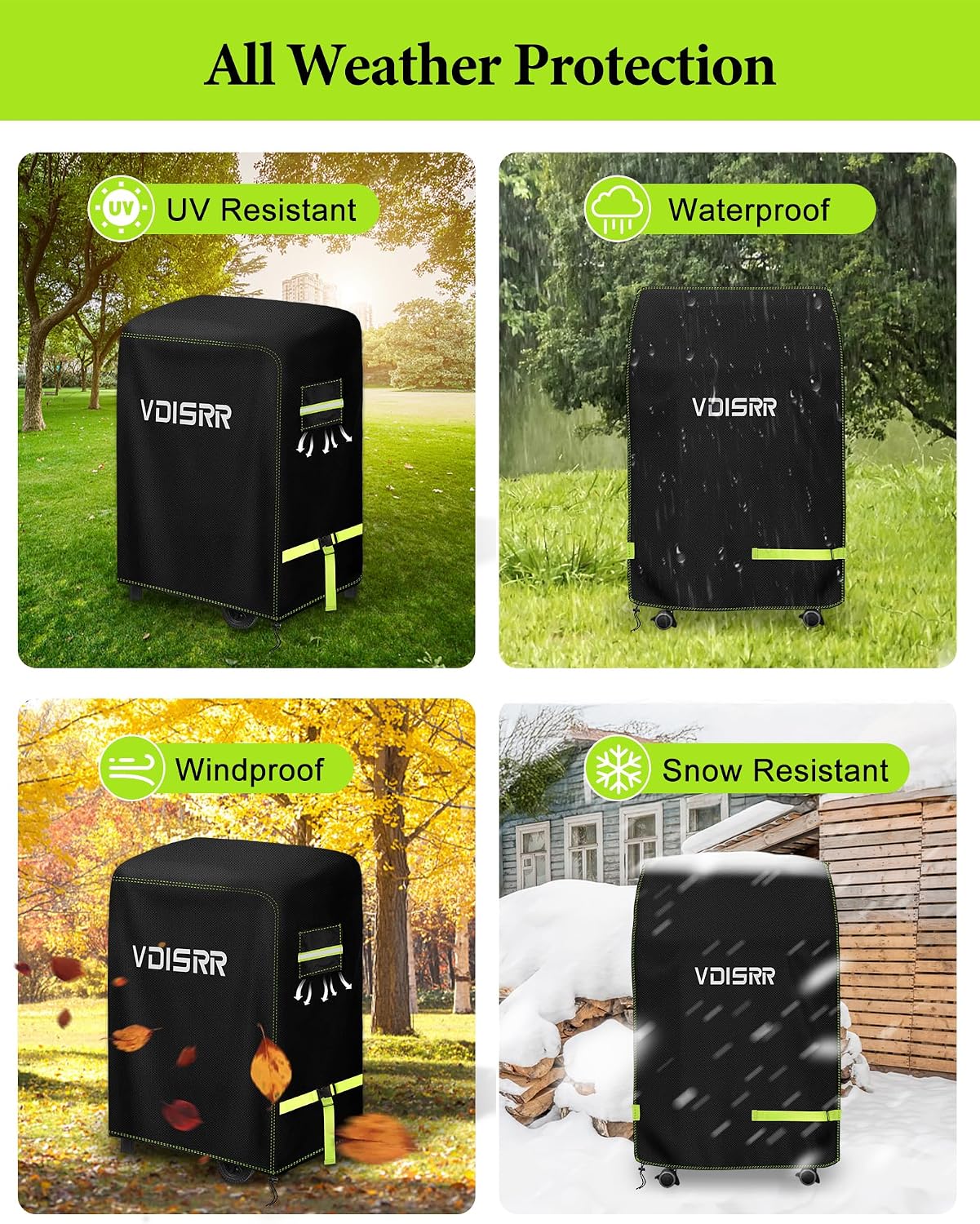 Thumbnail 6 de VDISRR Copertura Barbecue da Esterno 90x70x110 cm – Oxford 600D, Impermeabile, Antivento