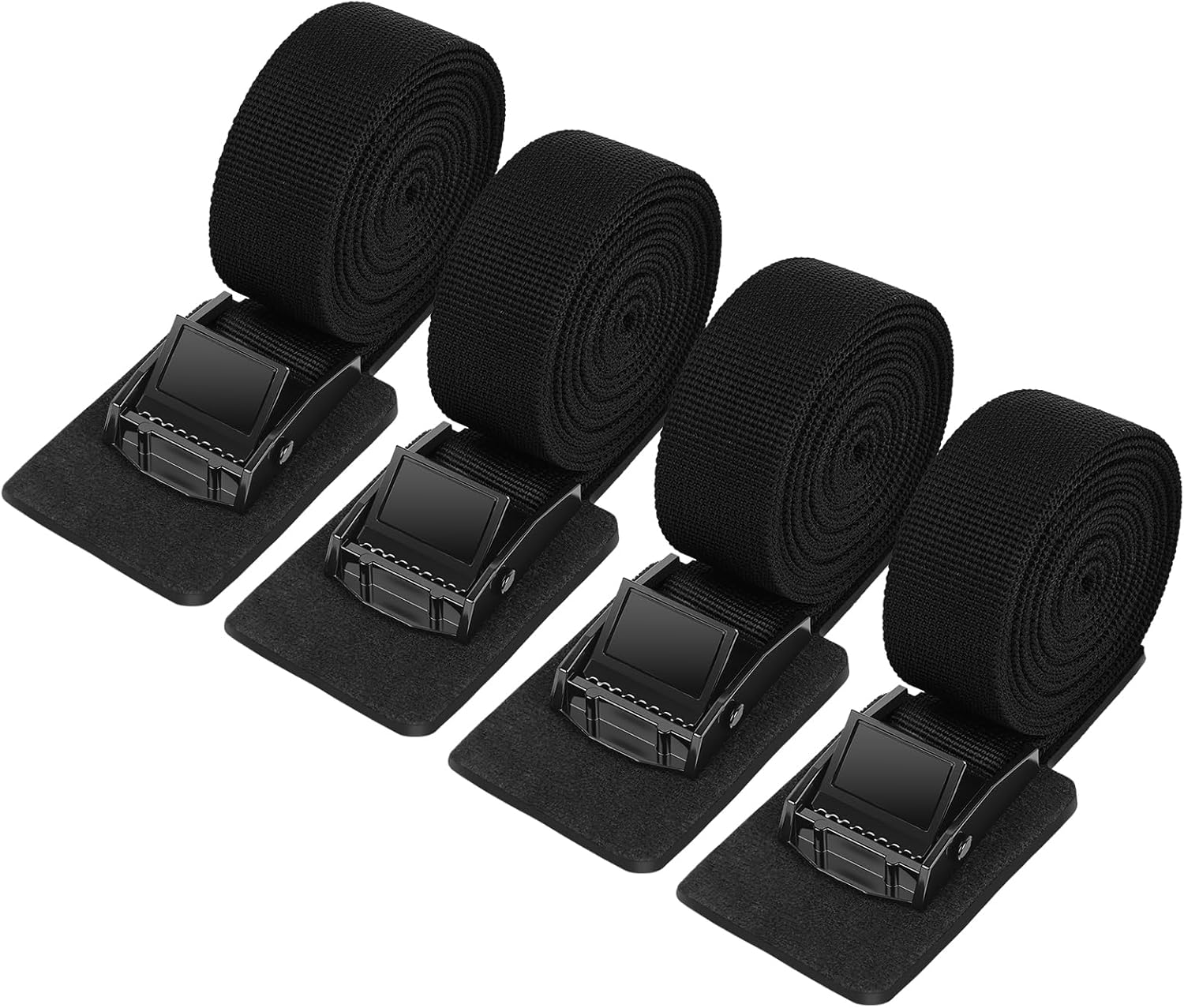 URAQT Lot de 4 sangles d’arrimage avec boucle à cliquet, 0,5 m x 25 mm (capacité 250 kg par pièce)