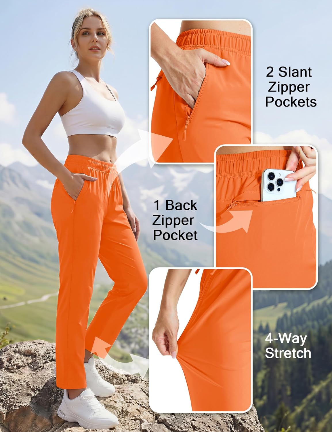 Detalle 2 de MAGCOMSEN Women's Hiking Pants, 28-inch Inseam