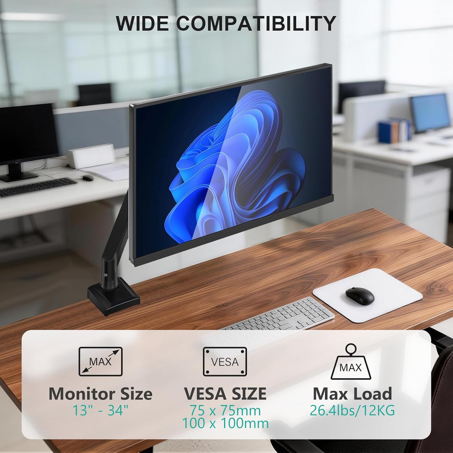 Detalle 2 de WALI GSMP001N Monitor Arm for 17–34" Screens