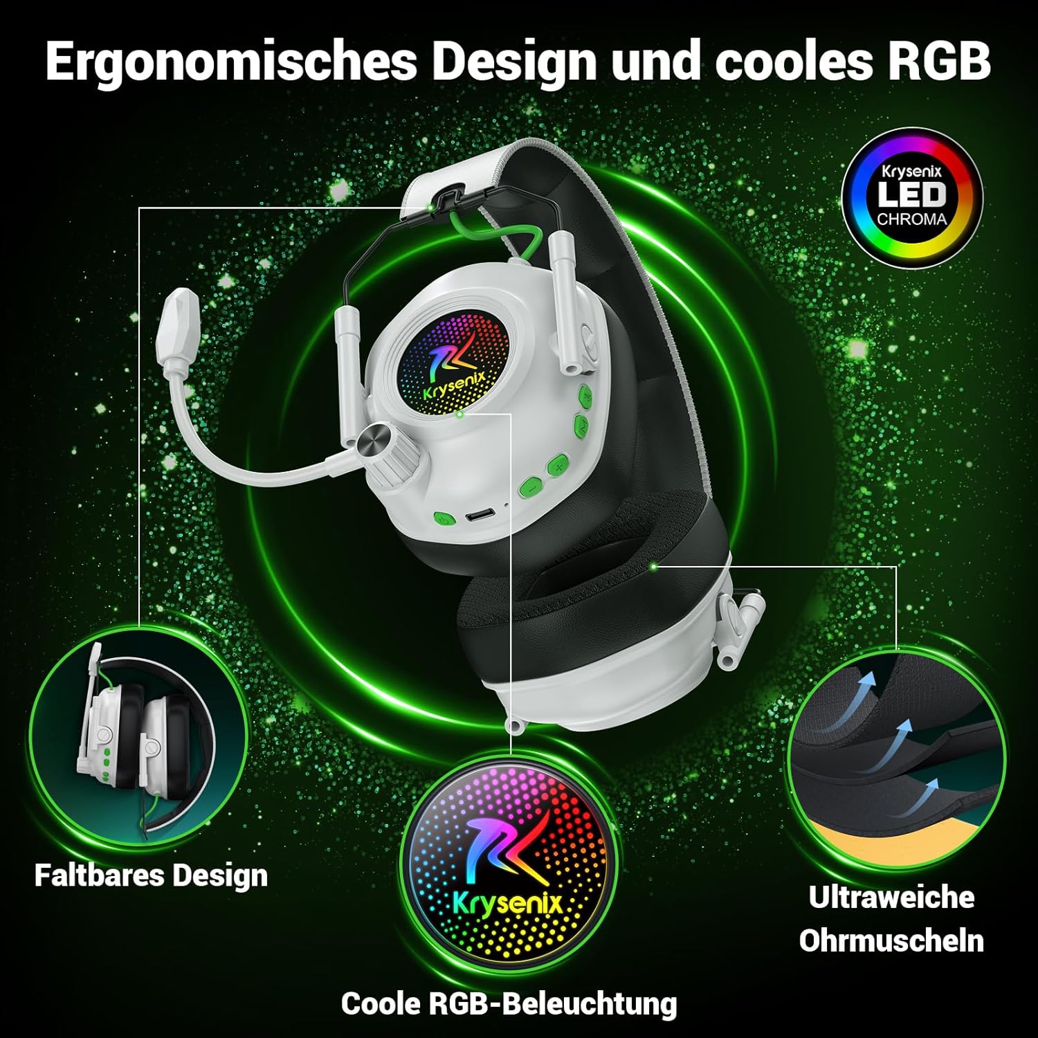 Thumbnail 2 de Krysenix KGH2 Gaming Headset 40 Stunden