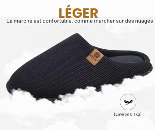 Detalle 2 de ONCAI chaussons homme d’hiver, taille 47, mousse à mémoire de forme