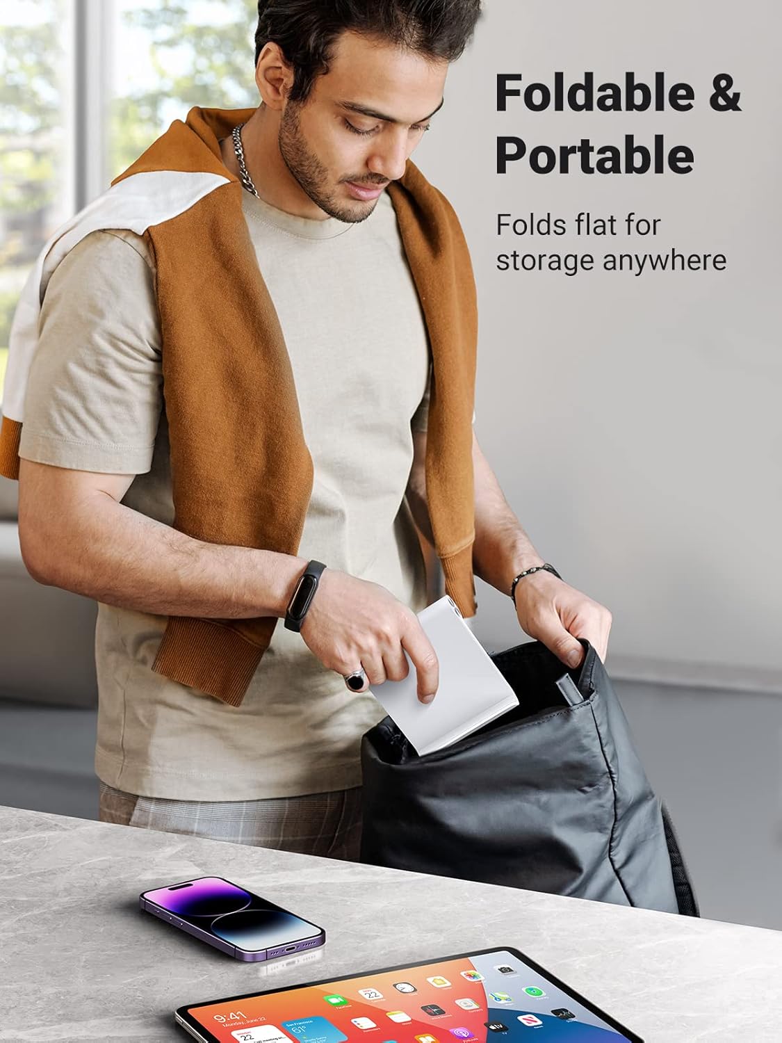 Thumbnail 5 de UGREEN Support Tablette Réglable de bureau pliable (blanc) pour iPhone, iPad et Galaxy
