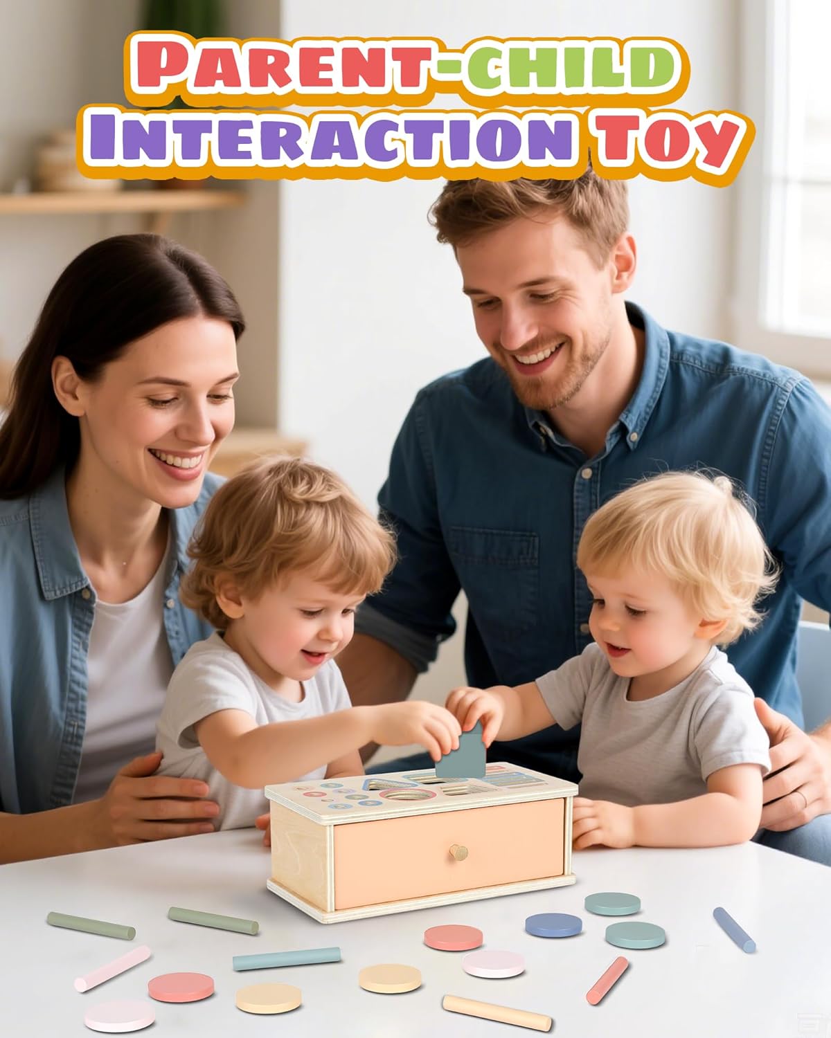 Thumbnail 6 de Pajojoqa Montessori Color Sorting Toys: 4-in-1 Wooden Busy Box for Color, Shape, and Sensory Play