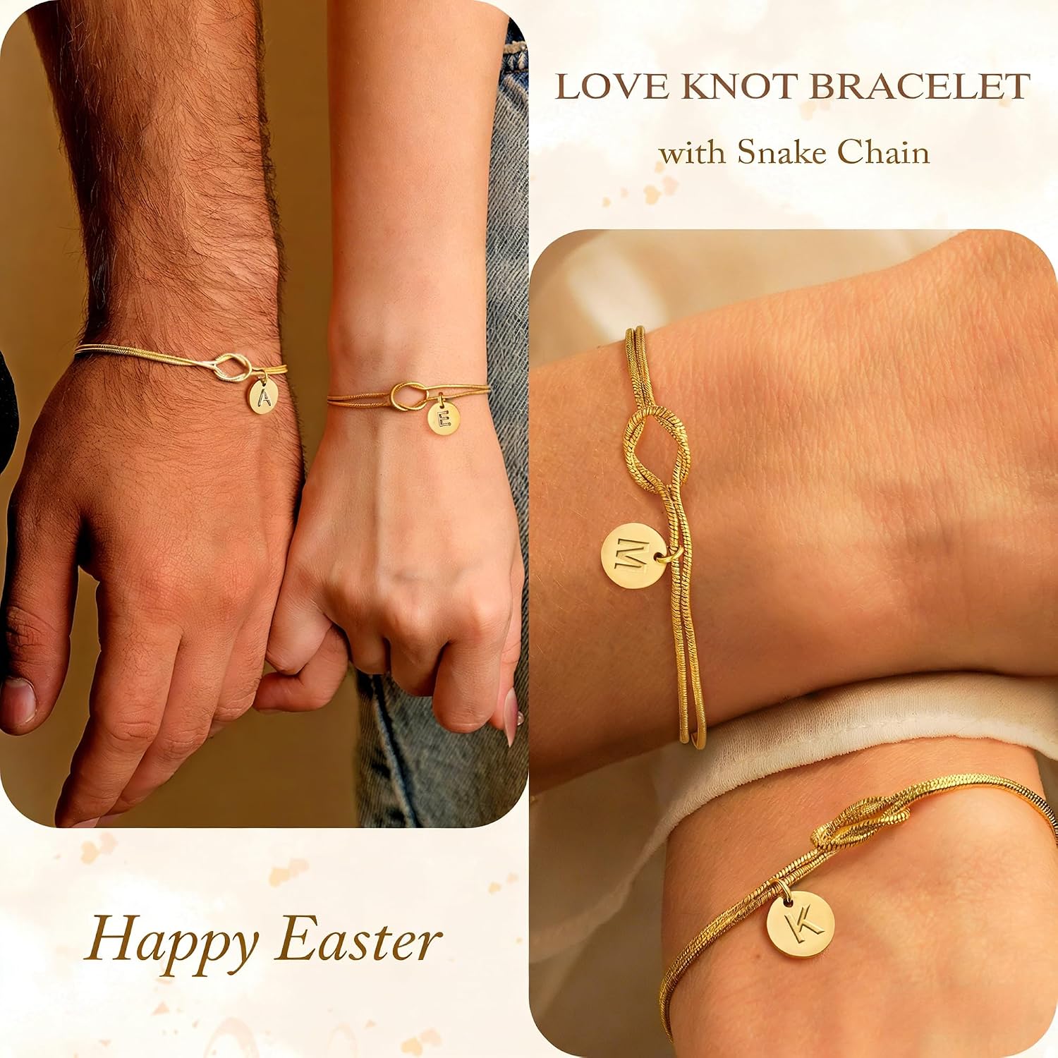 Detalle 2 de Love Knot Armband 14K Gold vergoldet