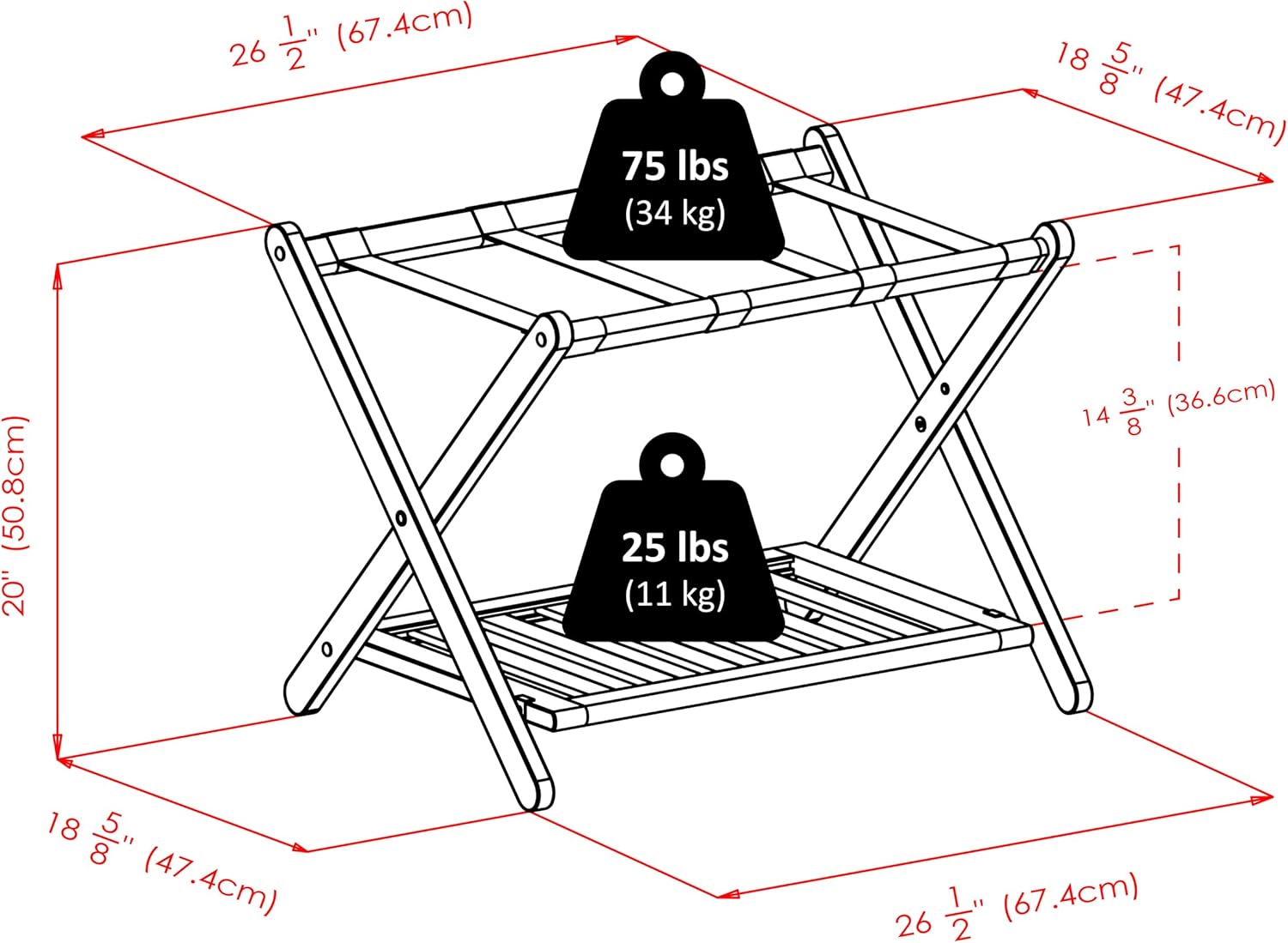 Thumbnail 6 de Winsome Remy Luggage Rack 🚶