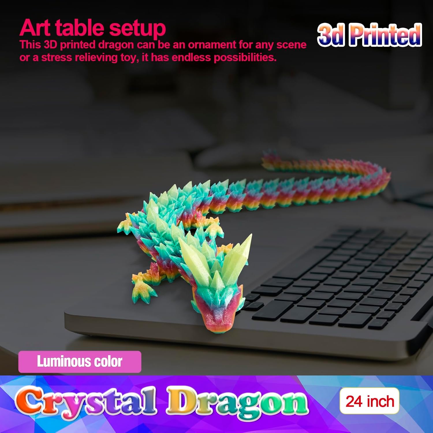 Detalle 1 de HyBaiS 24 inch glow-in-dark 3D dragon
