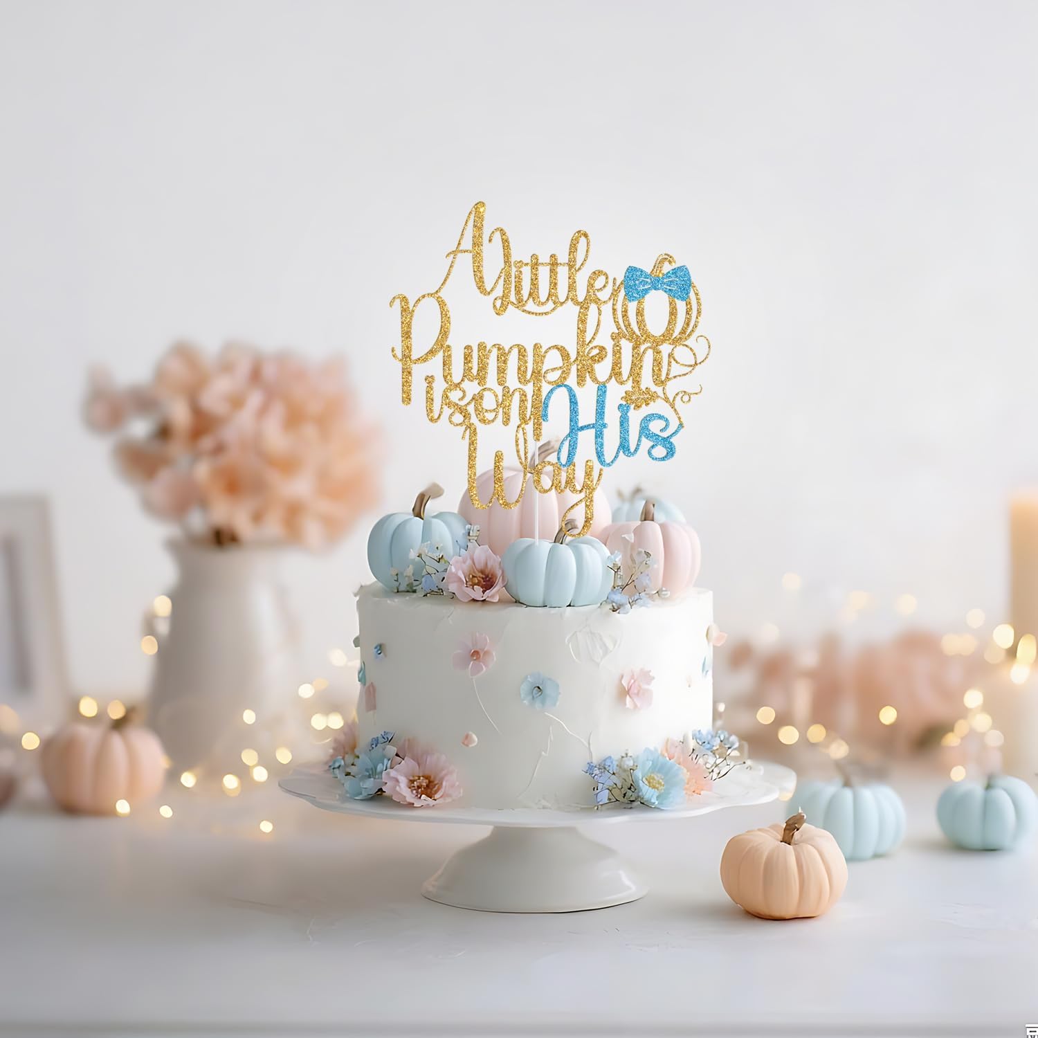 Thumbnail 5 de Cake Topper, Gold and Blue Glitter