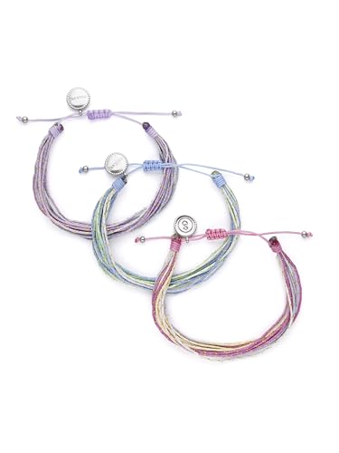 Detalle de SINGULARU Pack 3 Pulseras Sunset Spark: acero, cordón y color suave para llevar contigo