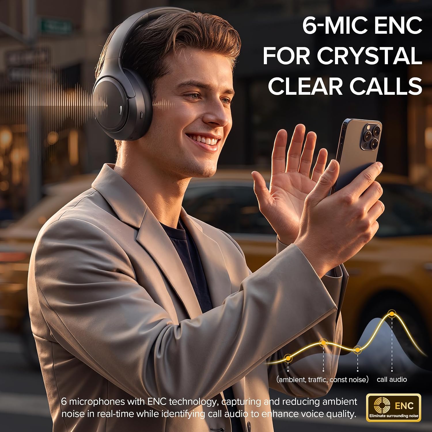 Thumbnail 6 de TAGRY A18 Classic Black-1013 Over-Ear Headphones with Hybrid ANC and 120-Hour Playtime