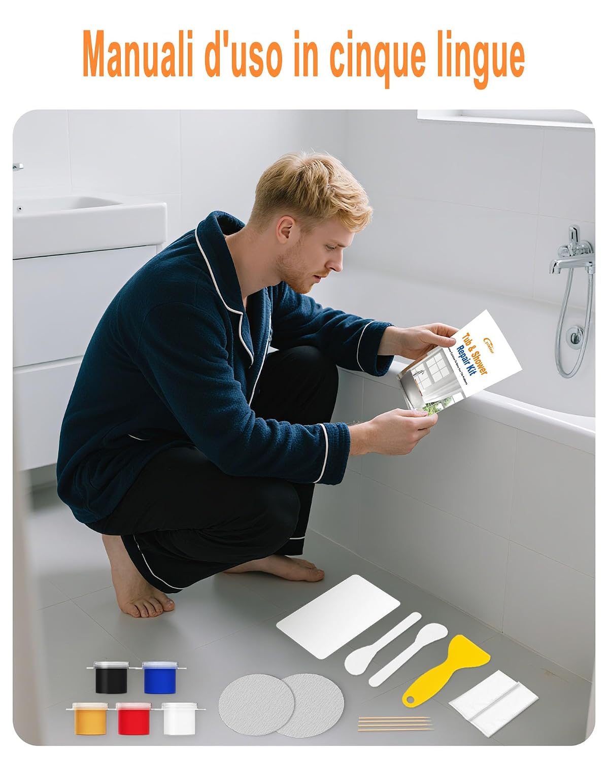 Thumbnail 5 de cycletour Kit Riparazione Piastrelle e Vasca da Bagno 160 G Grande Capacità