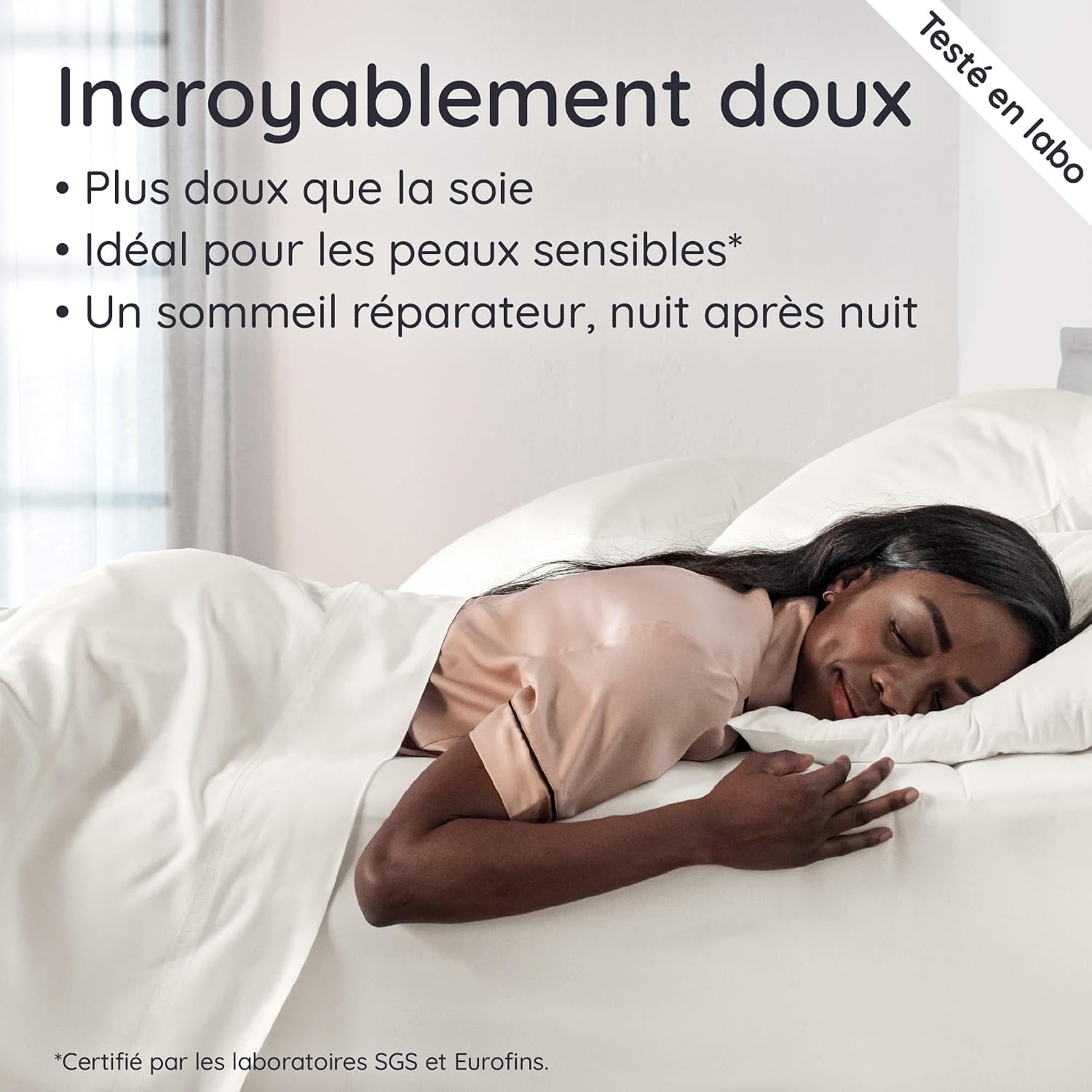 Detalle 2 de Bambaw Drap housse bambou 140x200 cm