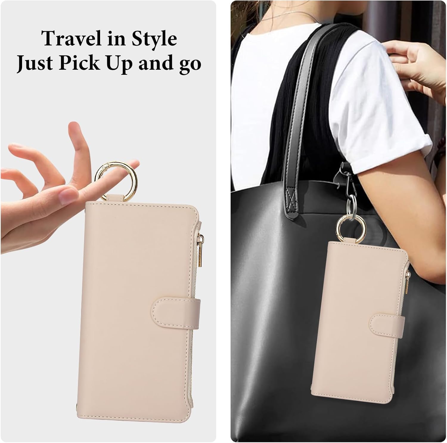 Thumbnail 6 de Asuwish Snap Wallet Case with Crossbody Strap and Tempered Glass for Samsung Galaxy S22 Plus 5G