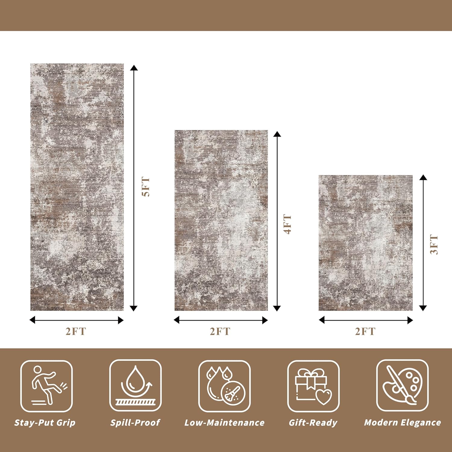 Detalle 2 de 3-Piece Kitchen Rug Set 2x3 2x4 2x5