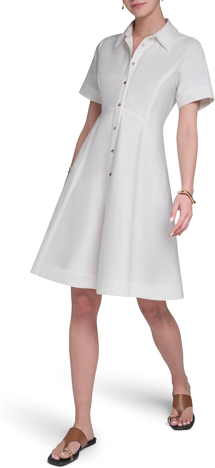 Detalle de Halston Shirt Dress, Cotton Sateen