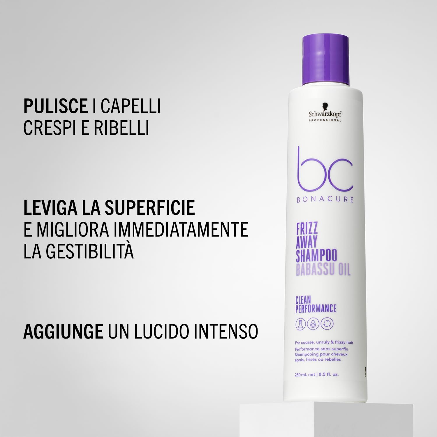 Thumbnail 2 de Schwarzkopf Professional Bonacure Frizz Away Shampoo – Shampoo liscianti per capelli crespi, 250 ml