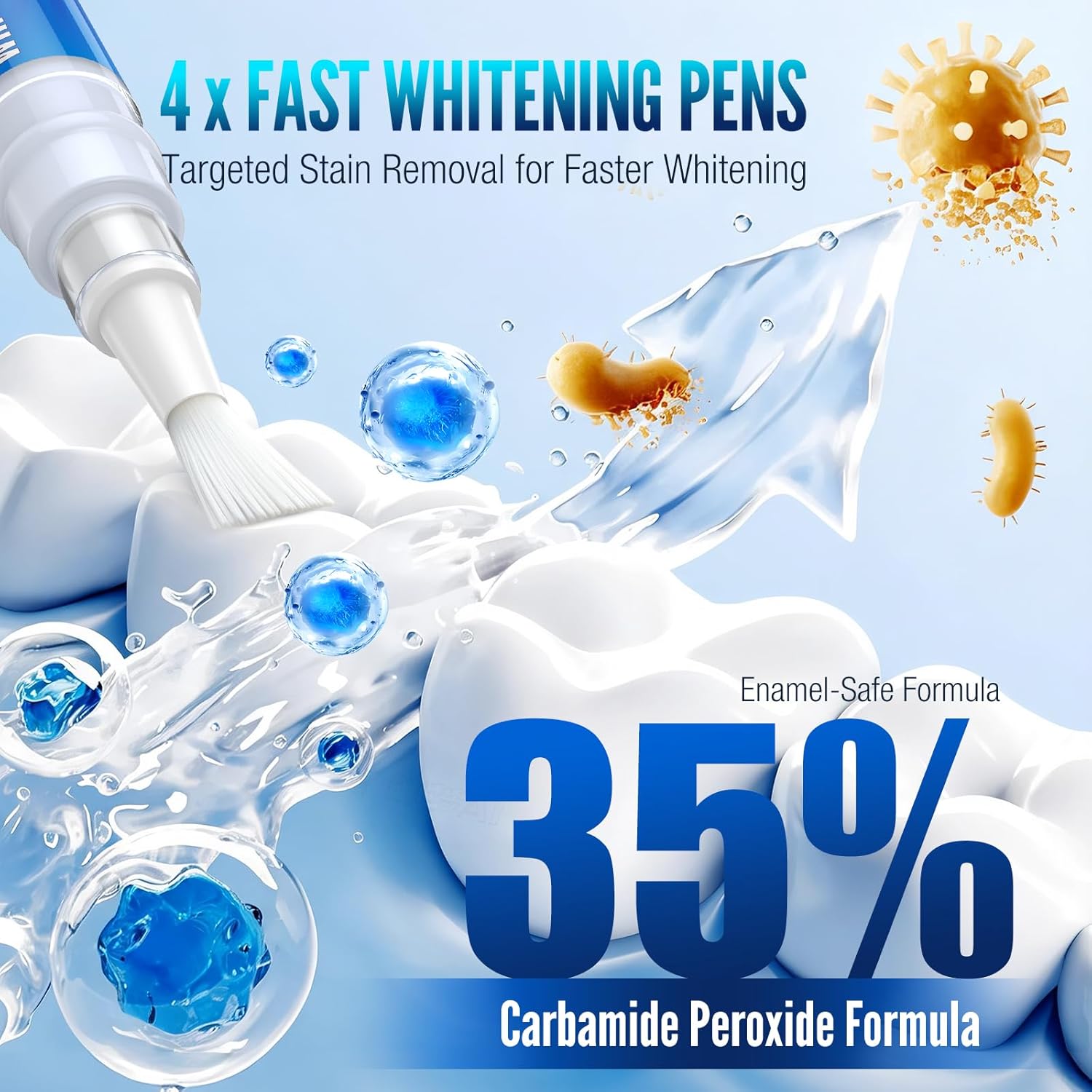 Detalle 2 de Teeth Whitening Pen Kit: 35% Carbamide Peroxide, 6-Pen Set with Remineralizing Pens