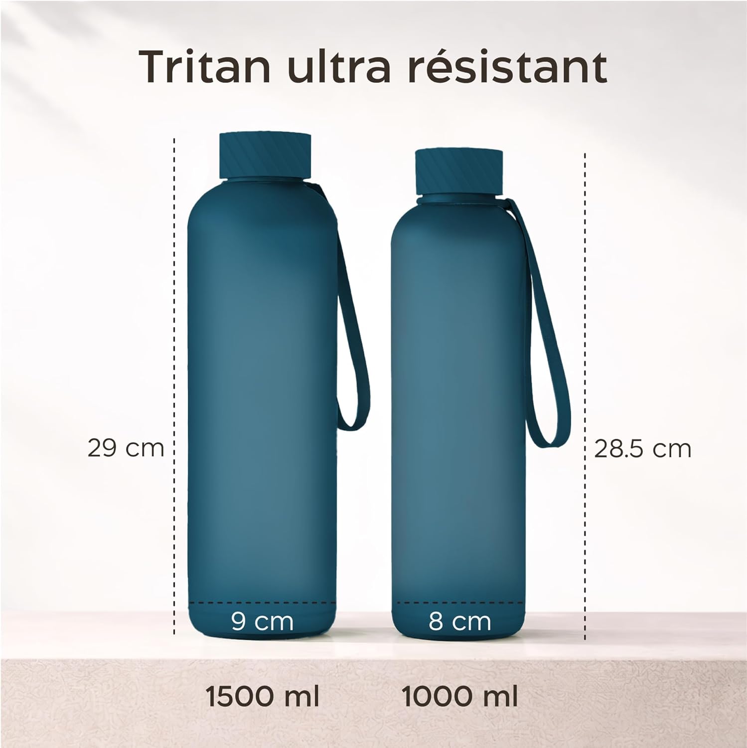 Thumbnail 2 de Twinzee Gourde 1L – Gourde sport anti-fuite en Tritan sans BPA, 1 litre, bleu foncé