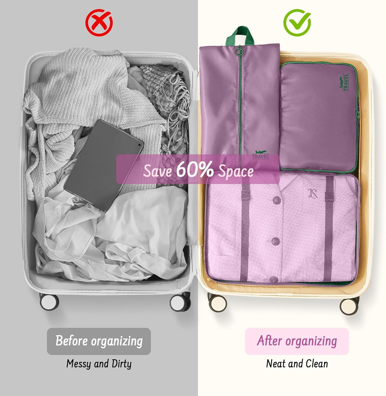 Thumbnail 5 de MOFELON 8-Pack Packing Cubes for Travel