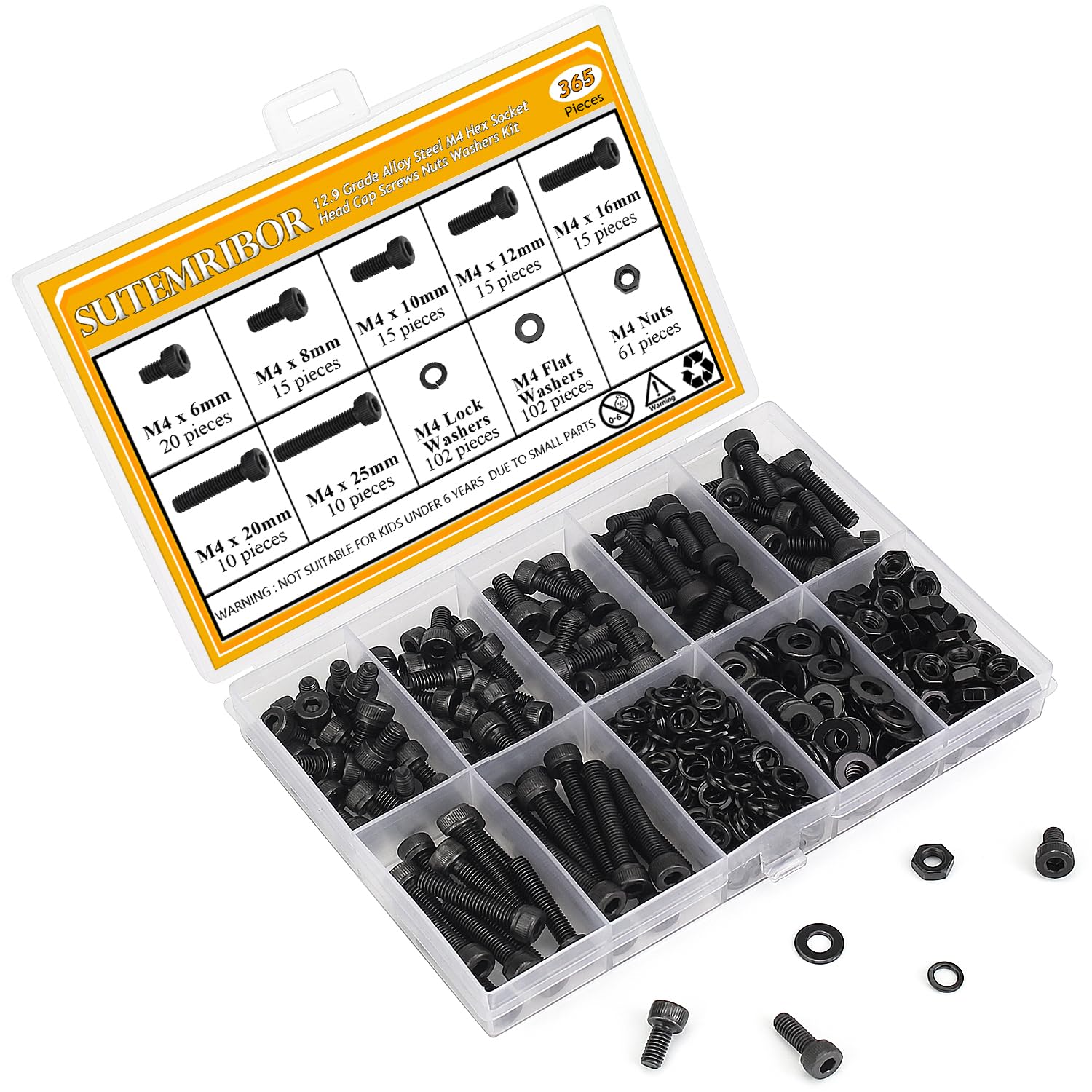 Thumbnail 6 de Sutemribor M4 Screw, Nut, and Washer Set
