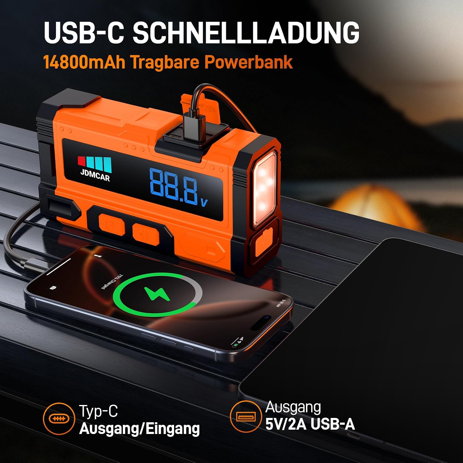 Thumbnail 3 de JDMCAR 11000A Booster Avviamento Auto: Avviatore di Emergenza Portatile per Auto e Moto
