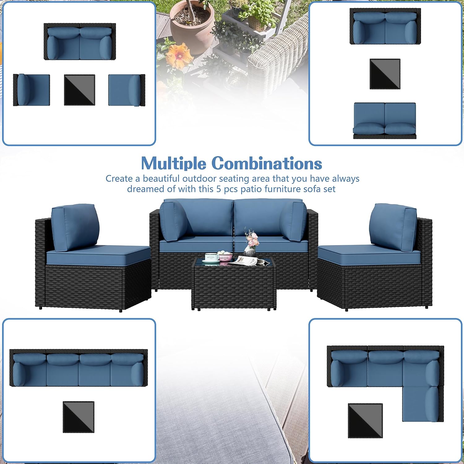 Thumbnail 6 de Outdoor Patio Furniture Set, 5-Piece