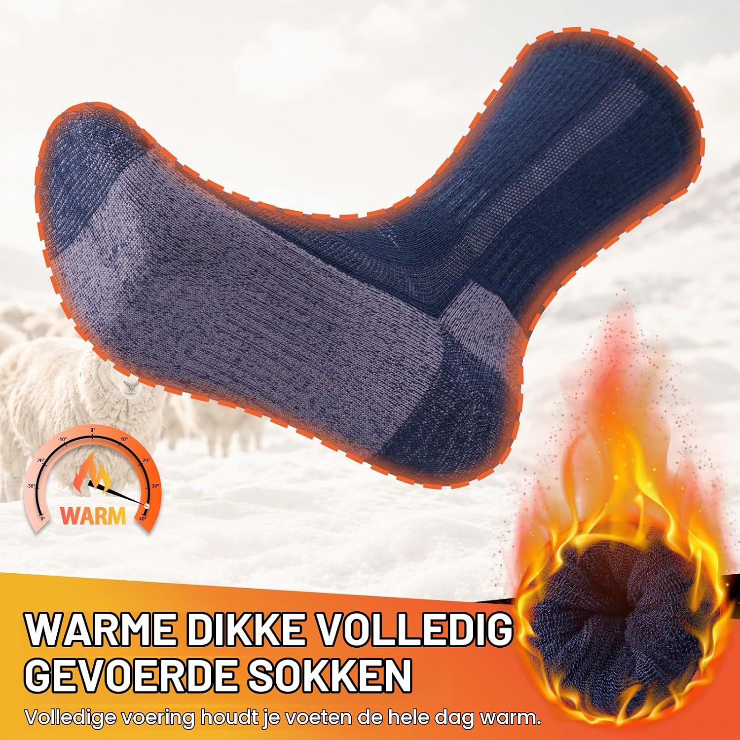 Thumbnail 6 de Veximora merinowollen wandelsokken, dik en gewatteerd, ademend, 3/5 paar