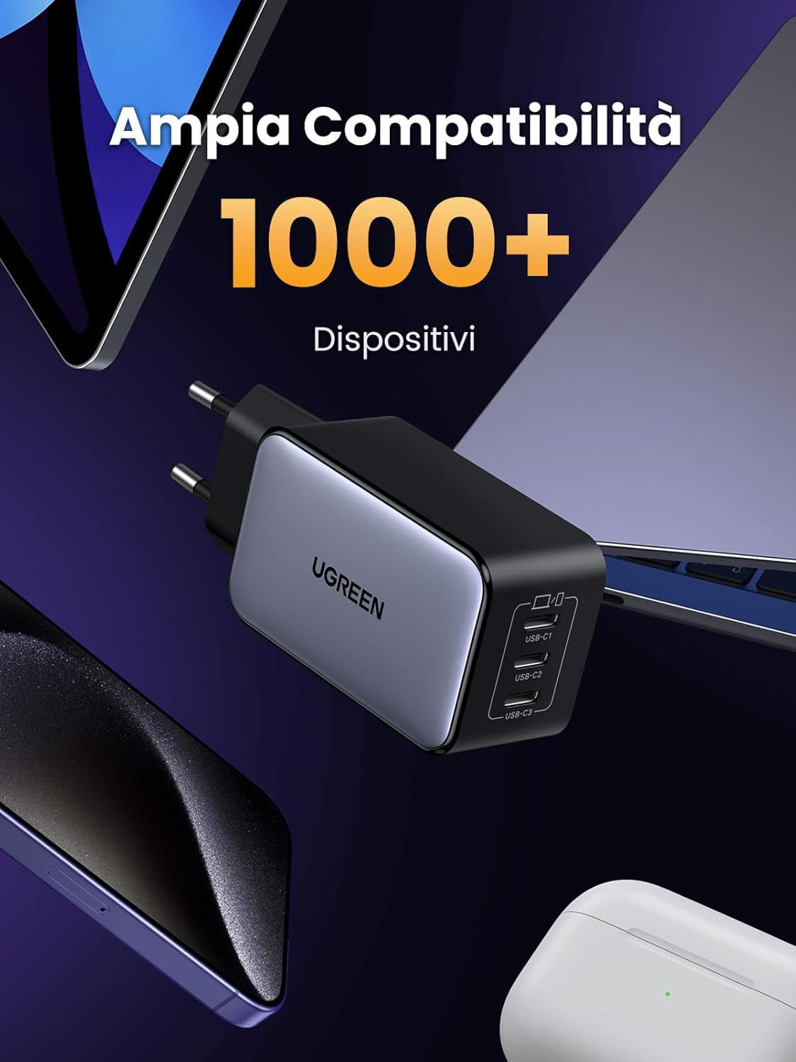 Thumbnail 6 de UGREEN Nexode 65W caricatore USB-C 3 porte