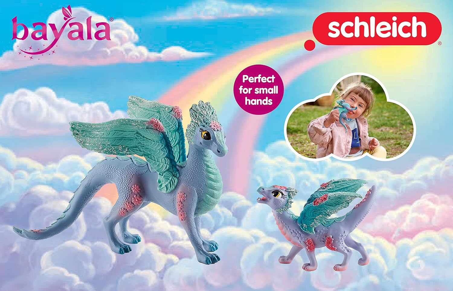 Detalle de Schleich Drago Fiore con Baby (3): figura dettagliata per gioco educativo