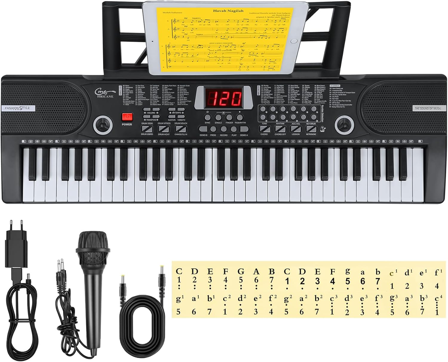 Detalle de Hricane Teclado 61 teclas para niños