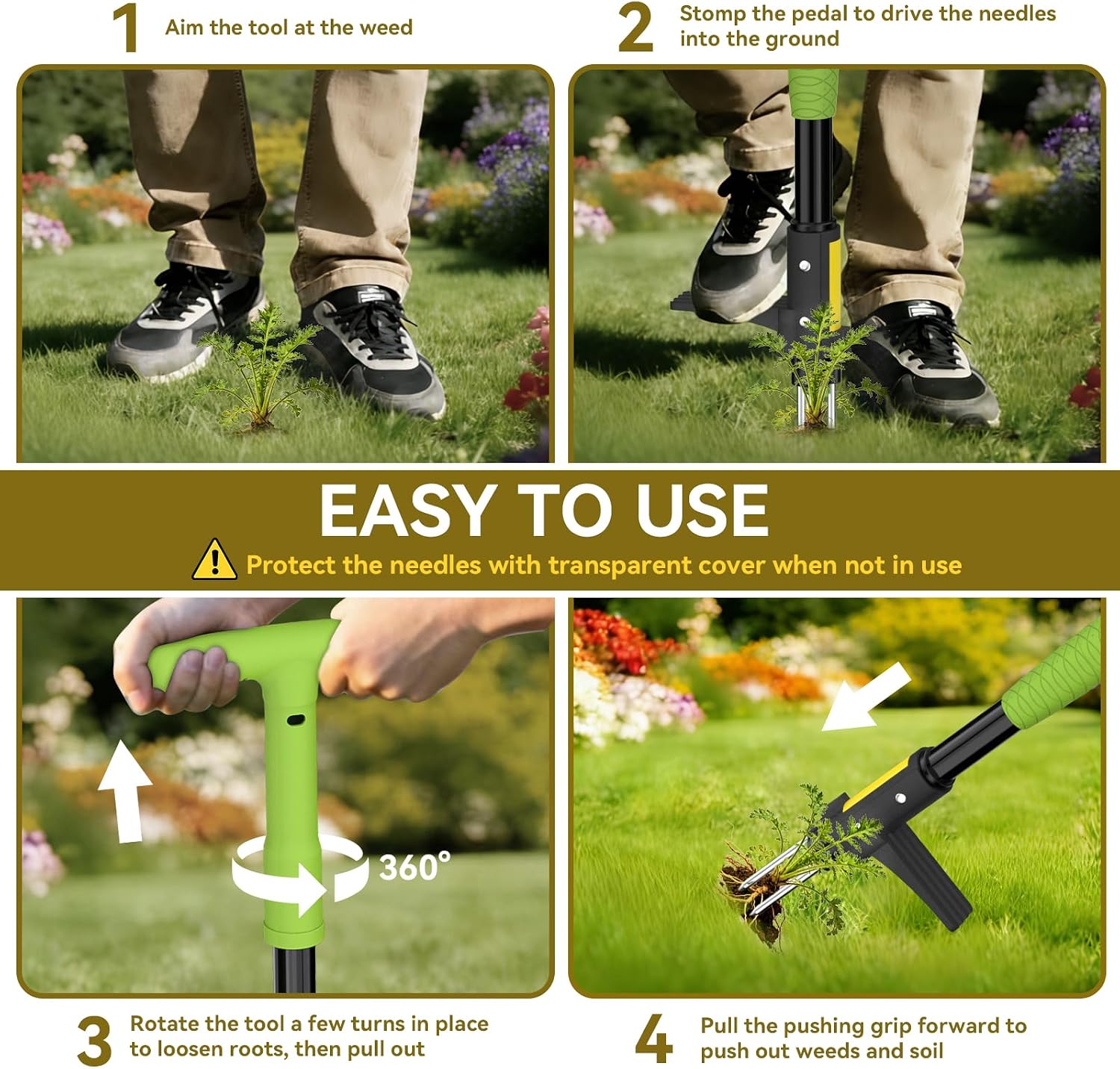 Thumbnail 6 de Ergohortus Weed Remover Tool — Stand Up Weeder for Root Removal