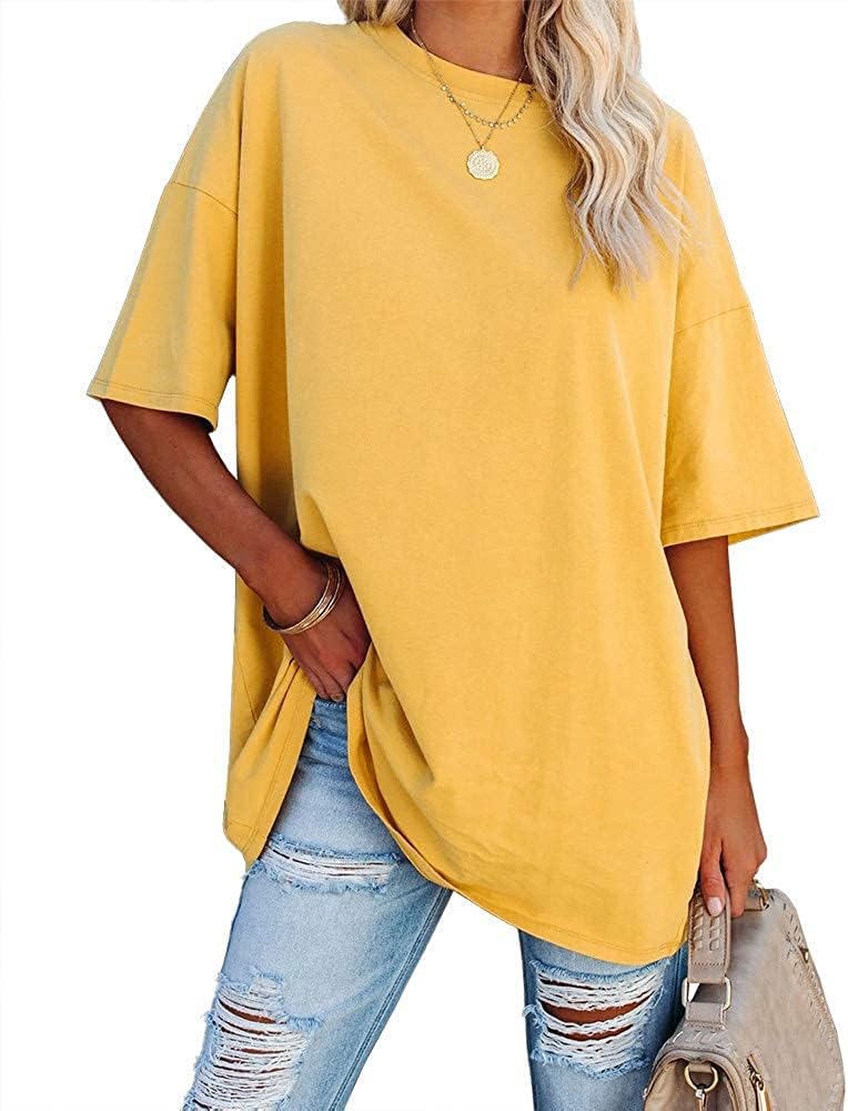 Thumbnail 6 de Ebifin Damen Oversize T-Shirt (Rundhals, kurzarm) – lockeres Casual-Basic mit Vintage-Optik