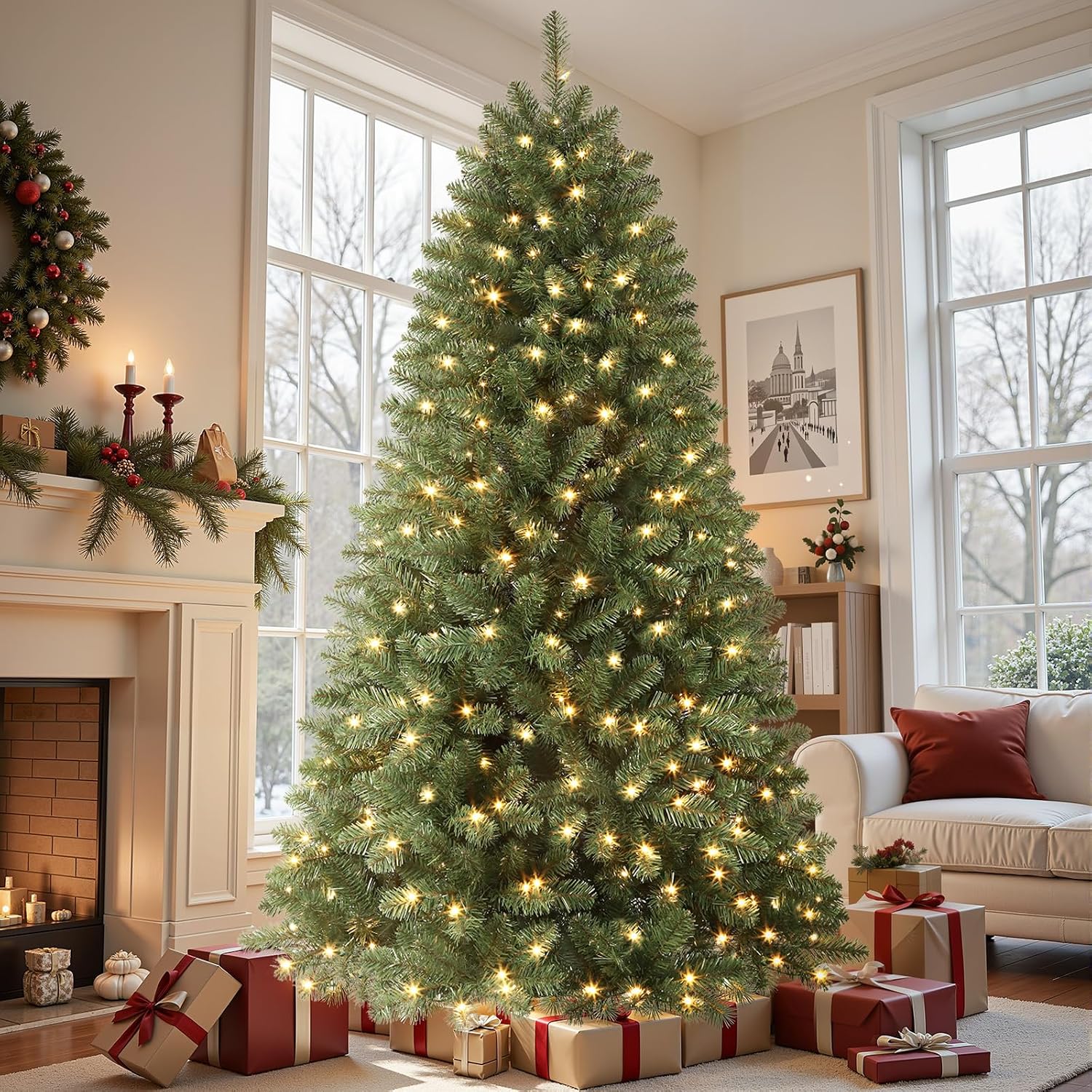 Detalle de SHareconn G0501A(0.17) G1002A(0.34) 6-Foot Prelit Spruce Christmas Tree