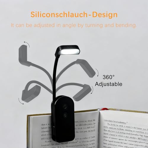 Thumbnail 4 de AdalyRoma Lámpara de Lectura Recargable con Pinza para Libro, 9 LED