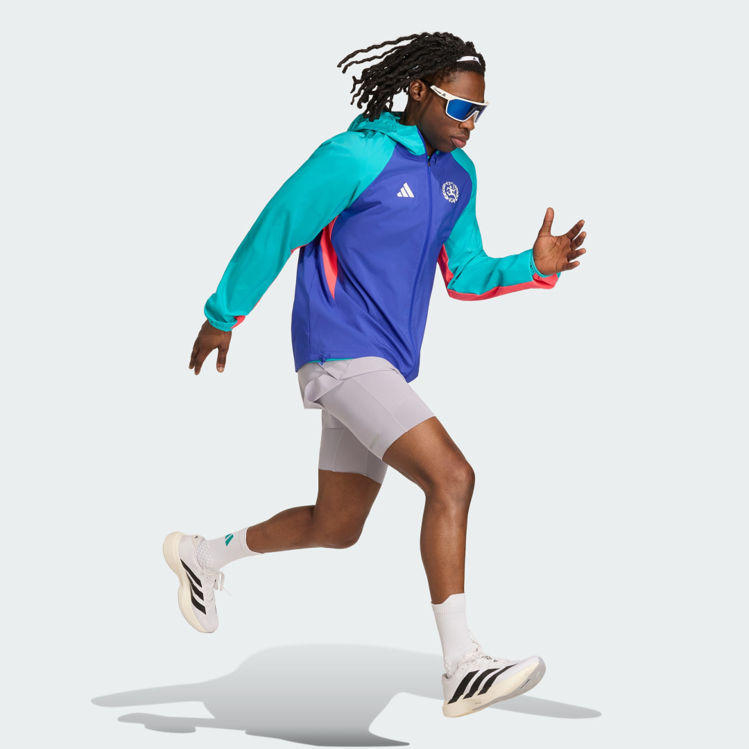 Detalle de Adidas Vienna Marathon Running Jacket – azul