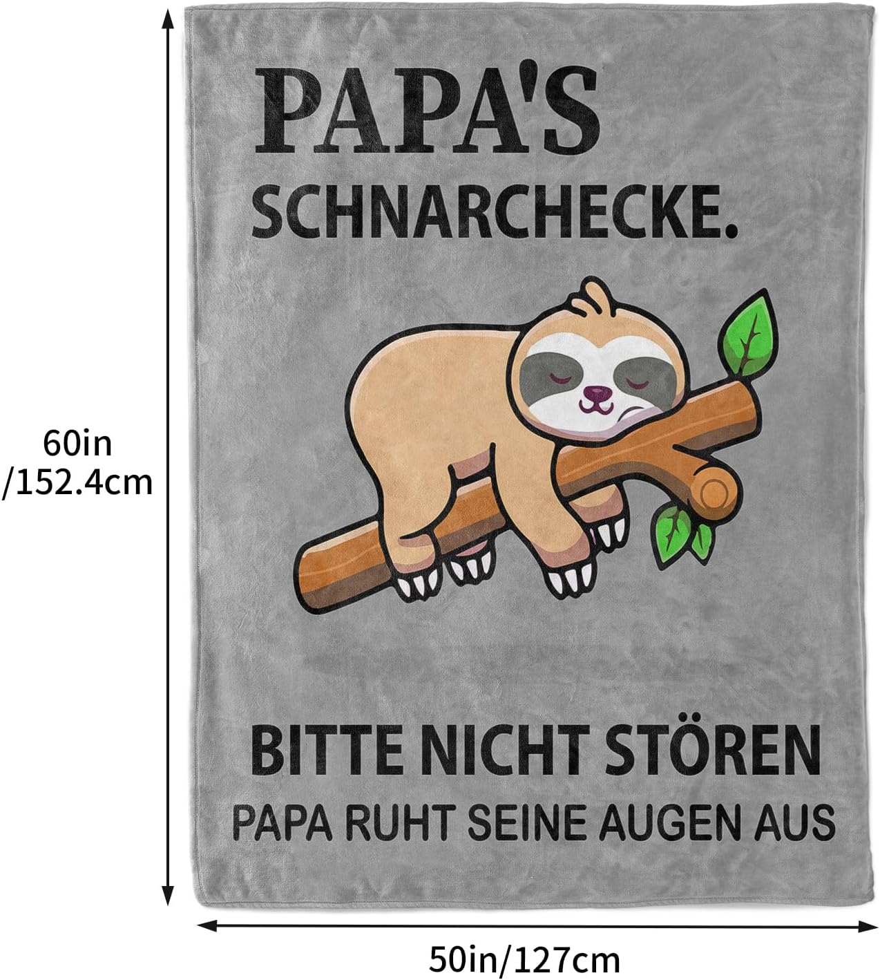 Thumbnail 4 de KAAYEE Kuscheldecke als Vatertagsgeschenk für Papa – Faultier-Design, 100% Flanell