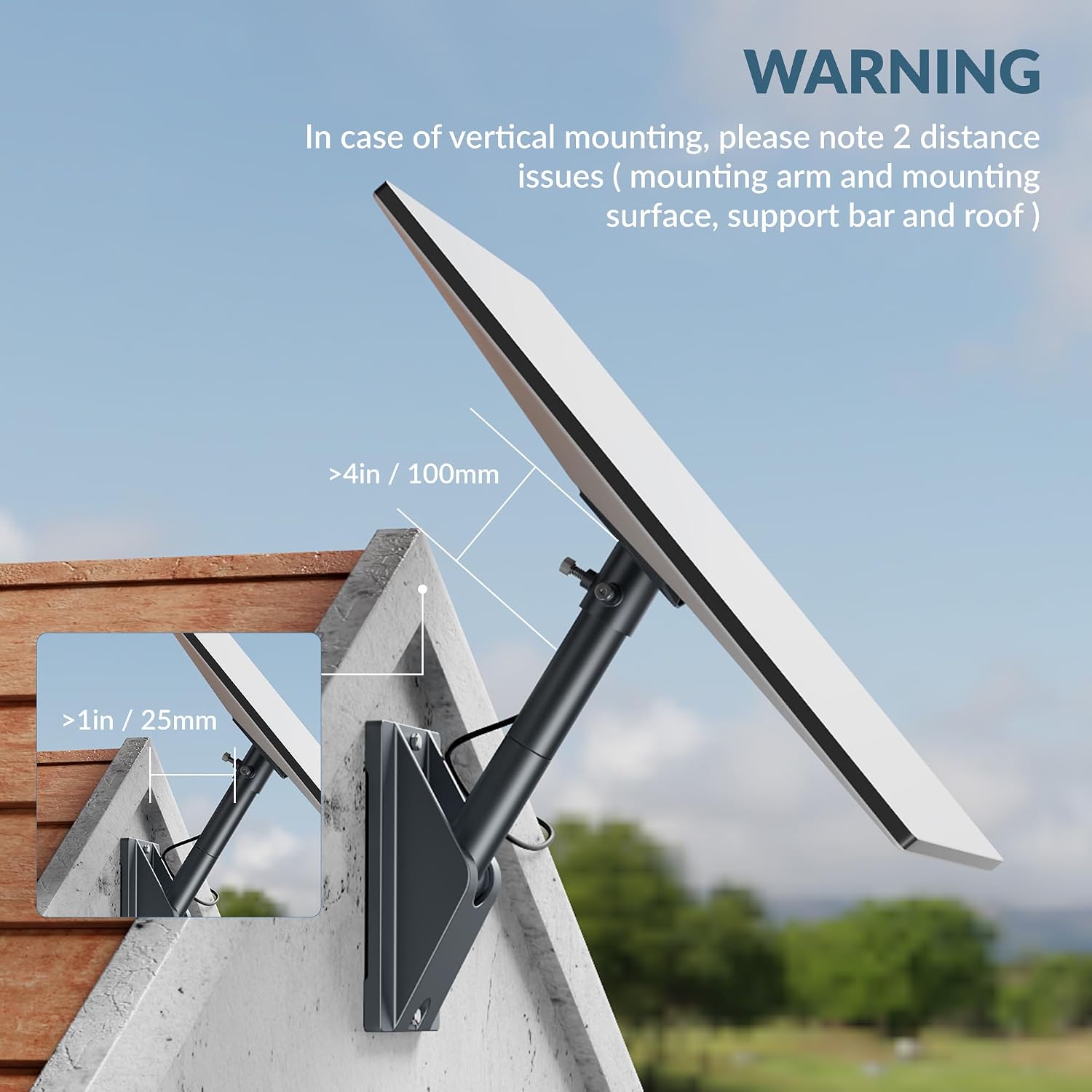 Detalle de Starlink Gen 3 Mount Kit: Heavy-Duty Aluminum Roof/Wall Mount for Starlink V3