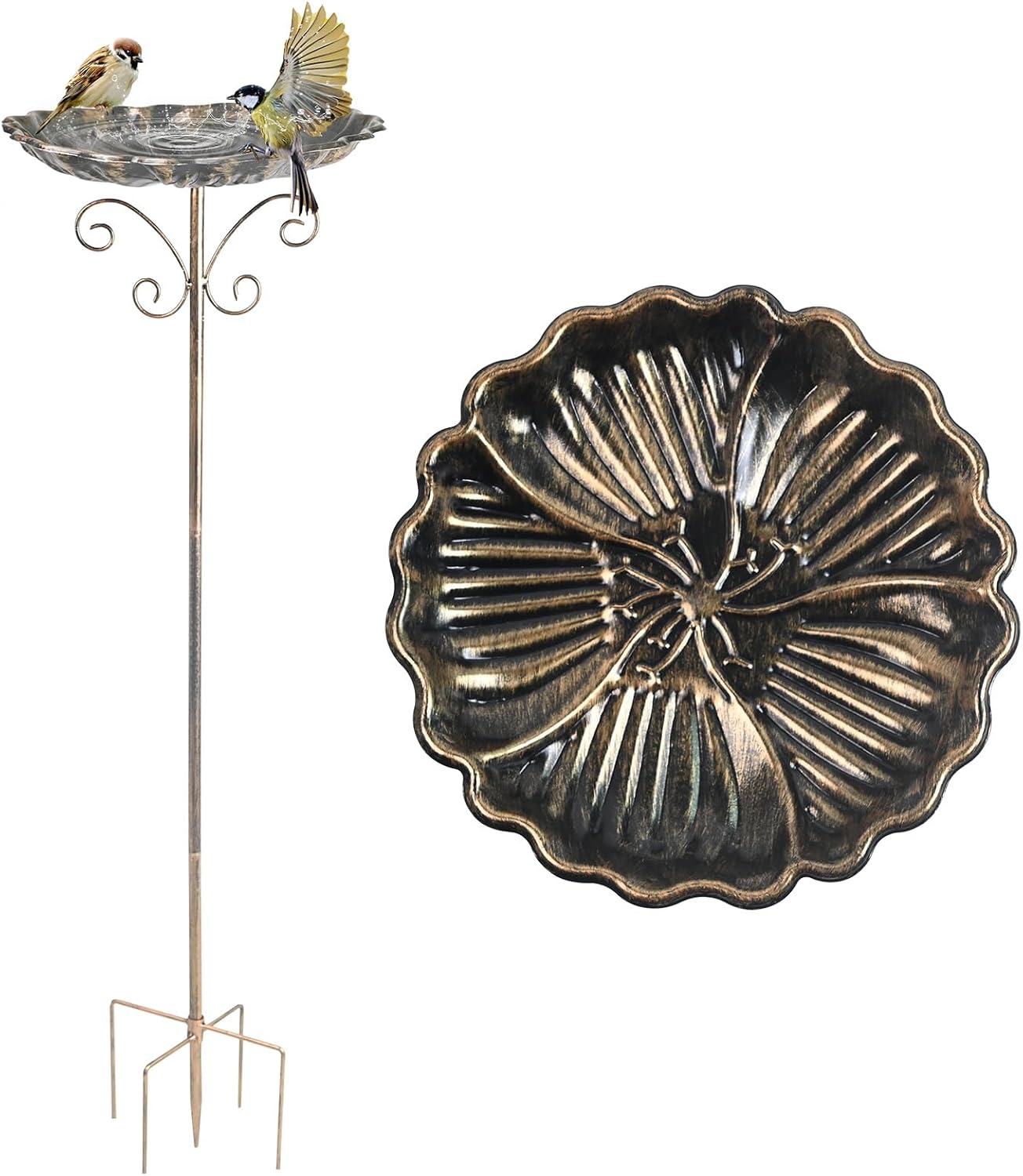 MIGHTYDUTY Metal Bird Bath 30.43in