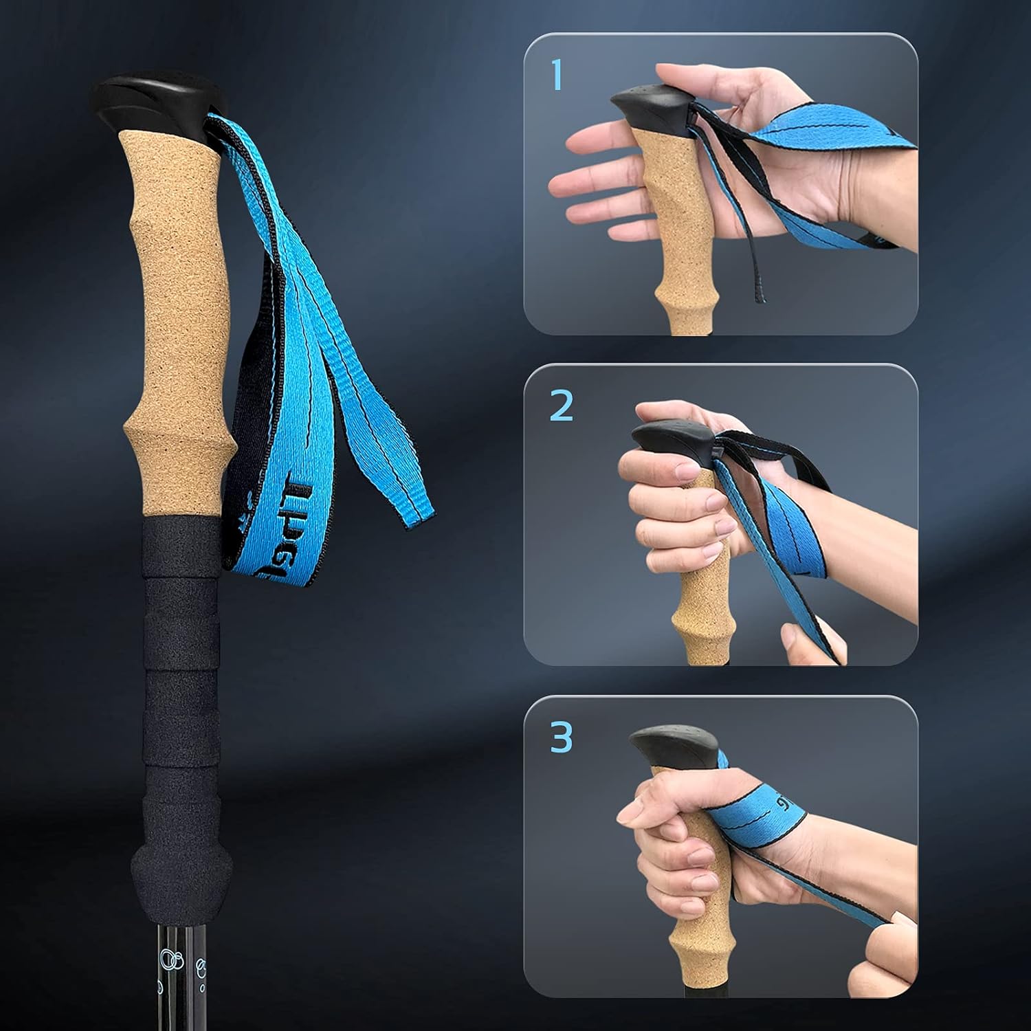 Thumbnail 5 de TheFitLife Carbon Fibre Trekking Poles — Collapsible and Telescopic, Ultra Lightweight