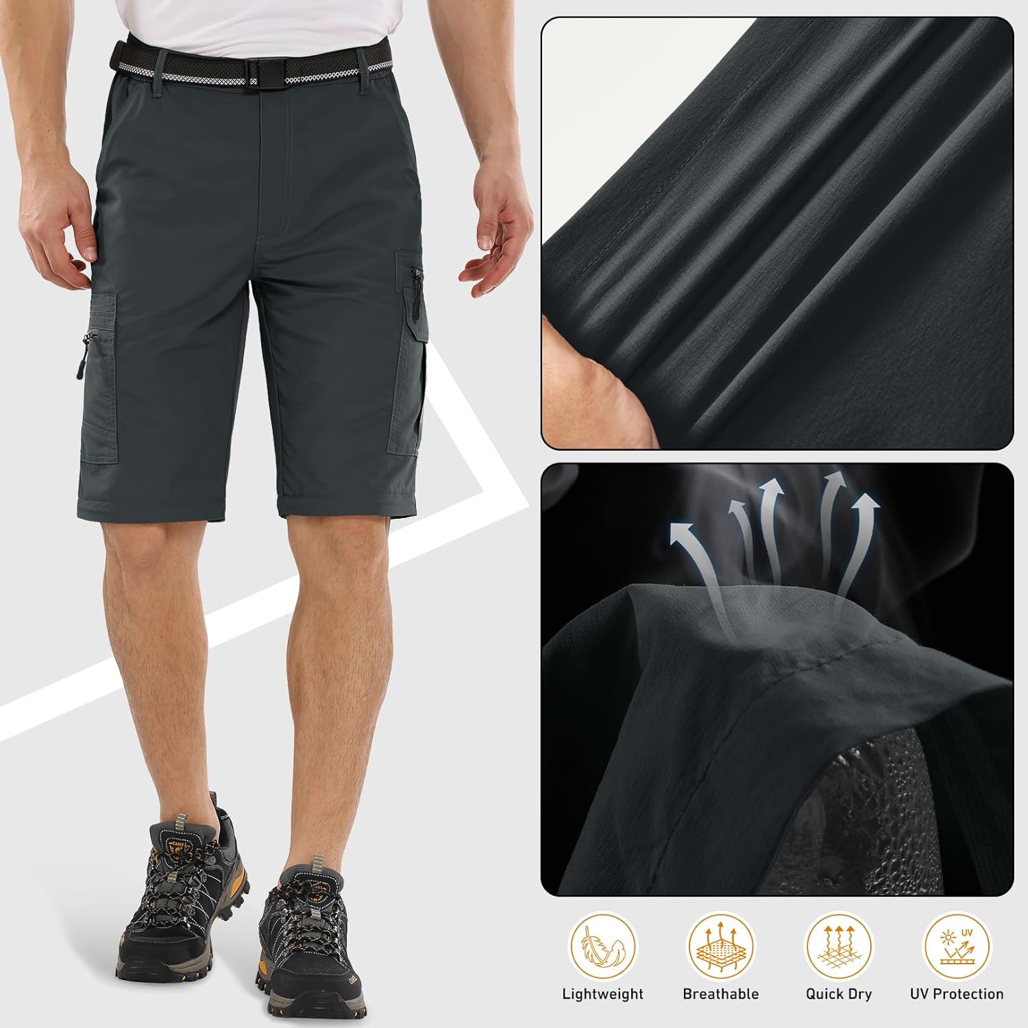 Detalle de Winebox Walking Hiking Trousers Mens – Convertible Zip Off Lightweight Quick Dry Cargo Pants
