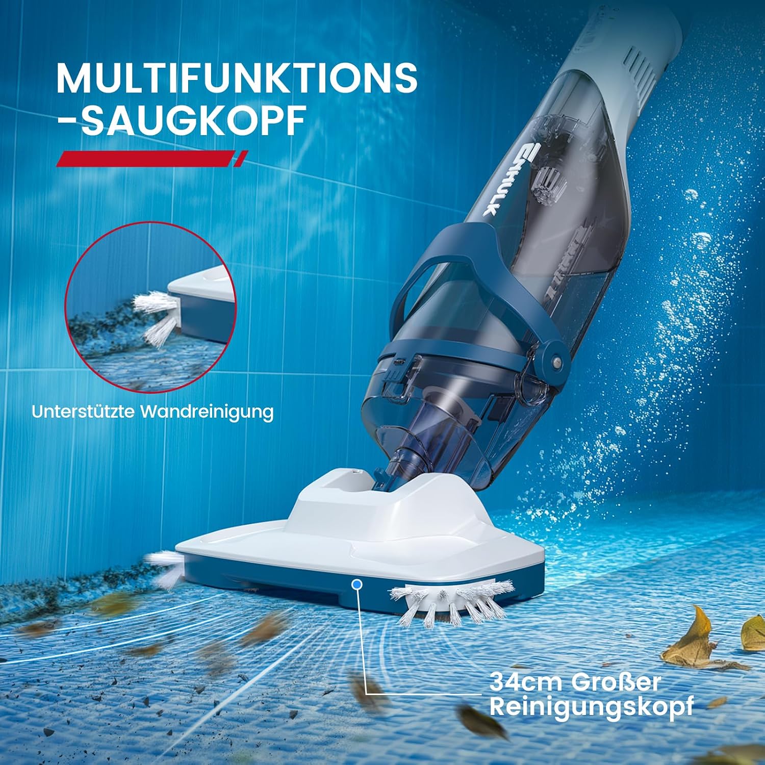 Thumbnail 6 de ENHULK Poolsauger Akku PC18 – leistungsstarker Akku-Poolreiniger mit 34 cm Kopf