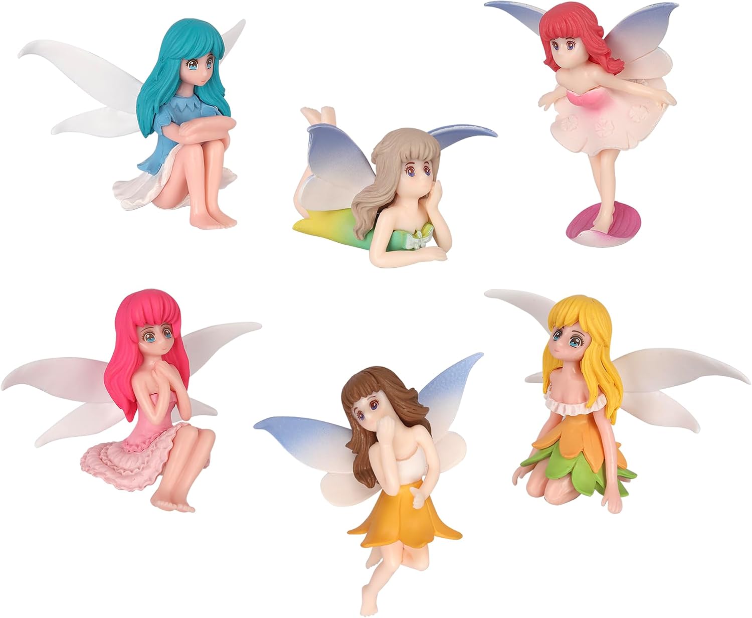 Xsstarmi 6-Pack 3D Fairy Cake Topper – Pre-assembled Glitter Card Decorations